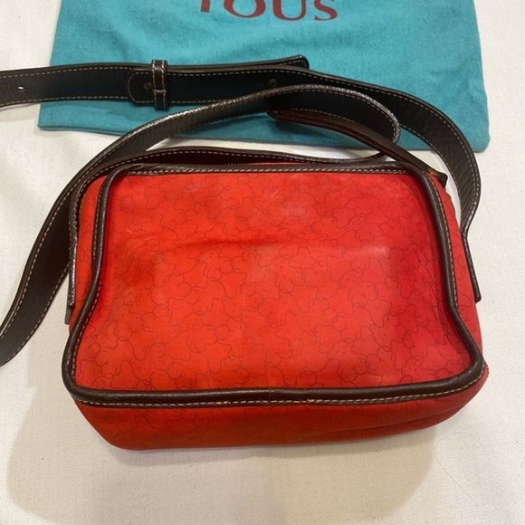 Tous Red Suede And Brown Leather Bag - Picture 11 of 15